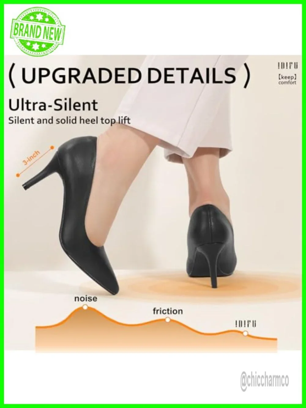 Closed Toe Stiletto Heels Pumps 3 Inch High Heels Pointed Toe Dress Shoes